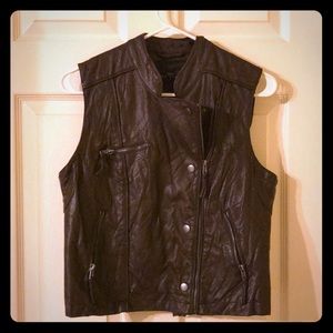 Faux leather vest